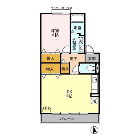 メイヒルズ(1LDK/1階)の間取り写真
