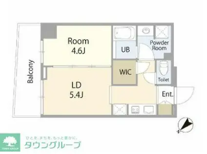 ECUME川崎(1LDK/6階)の間取り写真