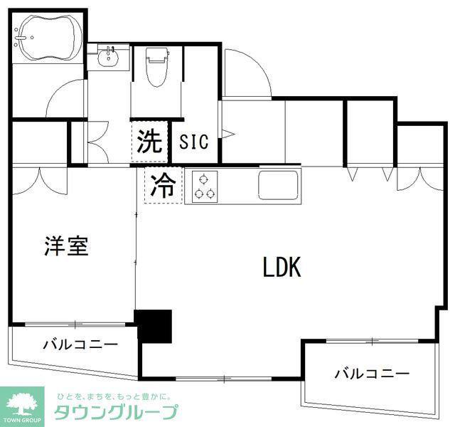 上井草マンション(1LDK/4階)の間取り写真