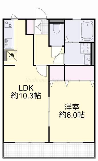 メゾン辰巳(1LDK/1階)の間取り写真