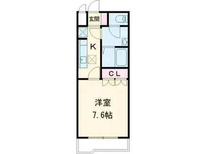 ラ・メールAKAI(1K/2階)の間取り写真