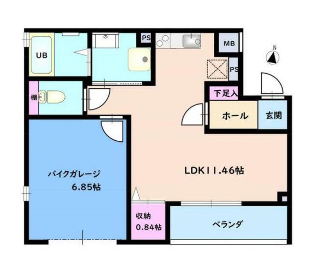 GRAND ETE(1SK/1階)の間取り写真