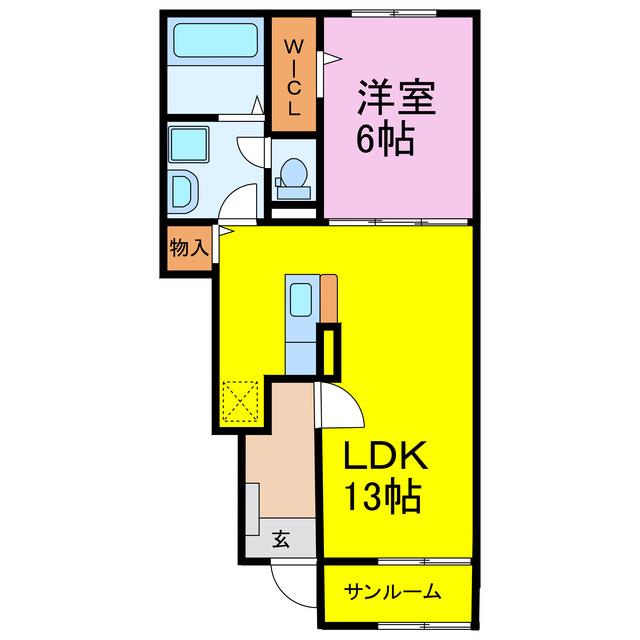 グリーン プロムナード(1LDK/1階)の間取り写真