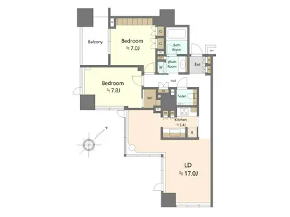 シティタワー池袋ウエストゲート(2LDK/15階)の間取り写真