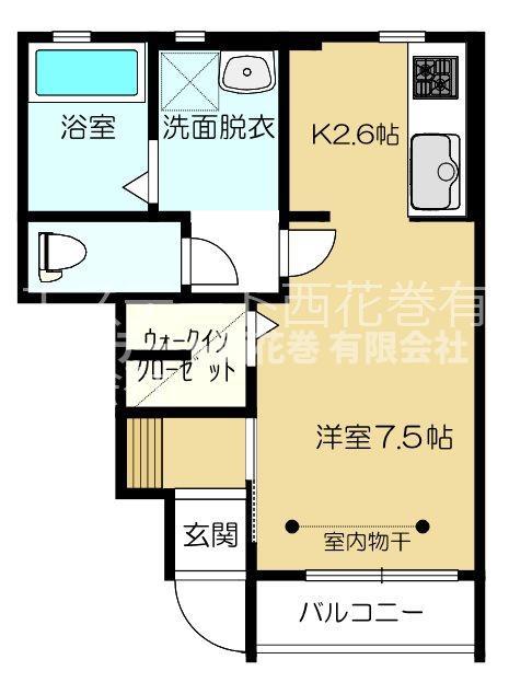 クレスト桜町(1K/1階)の間取り写真