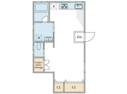 豊島区東池袋2丁目アパート(ワンルーム/1階)の間取り写真
