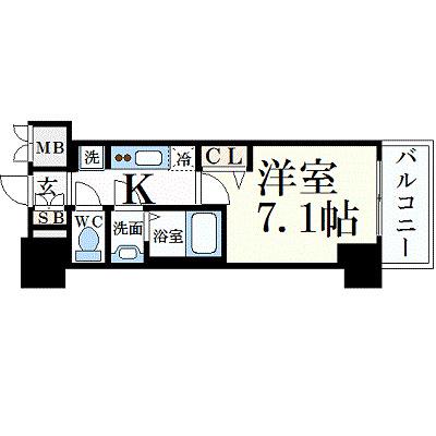プレサンス久屋大通公園セラフィ(1K/15階)の間取り写真