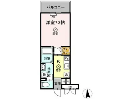 グレイス厚生町(1K/2階)の間取り写真