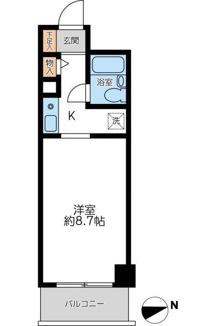 CASSIA南浦和(ワンルーム/8階)の間取り写真