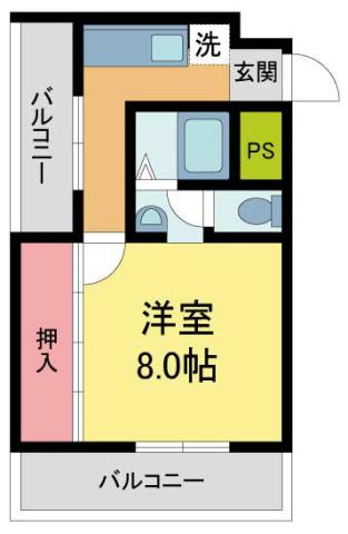 キャッスル西宮(1K/3階)の間取り写真