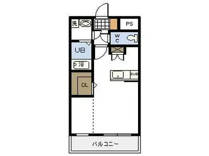 アスティオン青葉(ワンルーム/2階)の間取り写真