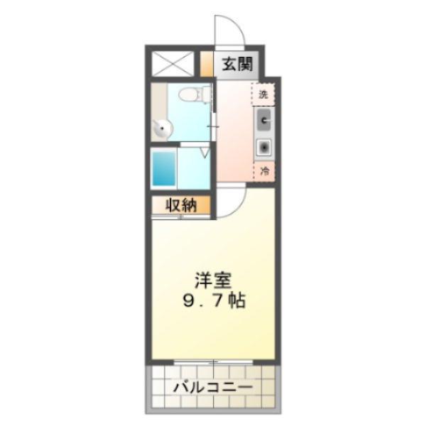 アロハ海岸通(1K/2階)の間取り写真