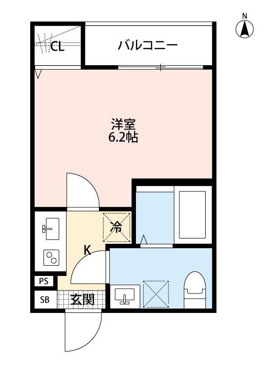 ROBOT HOME日進(1K/2階)の間取り写真