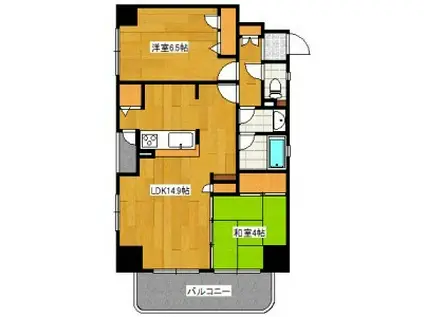 東峰マンションアーバンスクエア博多駅(2LDK/9階)の間取り写真