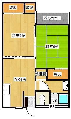 三和マンション(2DK/3階)の間取り写真