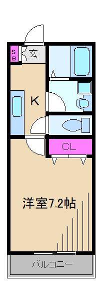 アーバンフラットY・K(1K/2階)の間取り写真