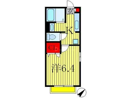クレールメゾン(1K/1階)の間取り写真