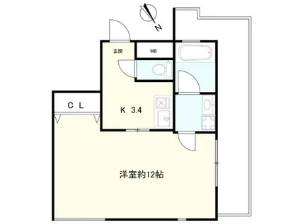 ラ・ペジブル目黒(1K/5階)の間取り写真