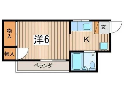 ステラ二俣川(1K/2階)の間取り写真