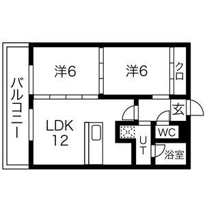 グリーンハイツ名東(2DK/3階)の間取り写真