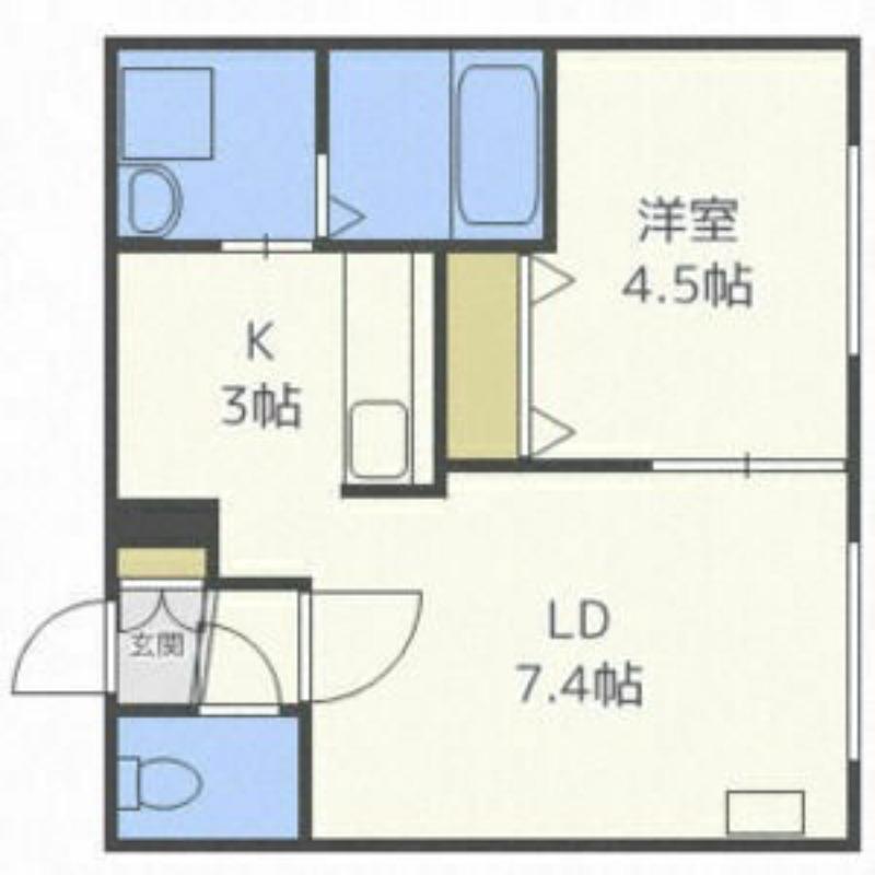 YELL東札幌(1LDK/3階)の間取り写真