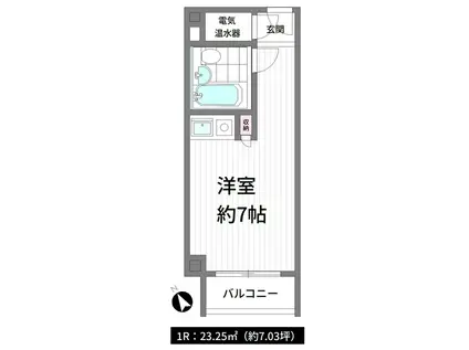 ステュディオ虎ノ門(ワンルーム/1階)の間取り写真