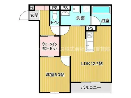 クラシスト東粉浜ウエスト(1LDK/3階)の間取り写真