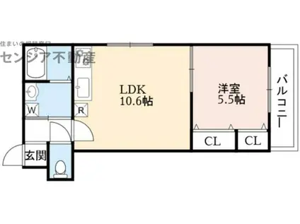 フジパレス深江橋I番館(1LDK/3階)の間取り写真