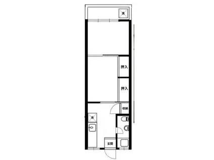 北見湯マンション(2K/2階)の間取り写真
