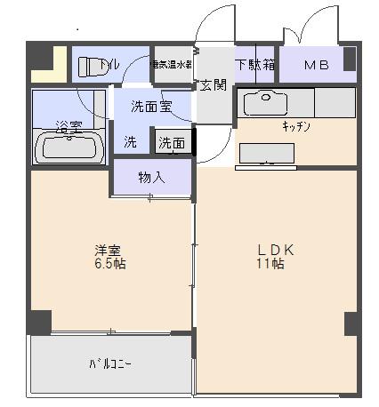 TBC麻布(1LDK/8階)の間取り写真