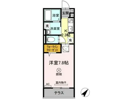 ルミナス大和町(1K/1階)の間取り写真