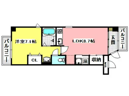 アンシャンテ総持寺(1LDK/3階)の間取り写真