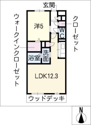 マ・メゾンHIBINO(1LDK/1階)の間取り写真