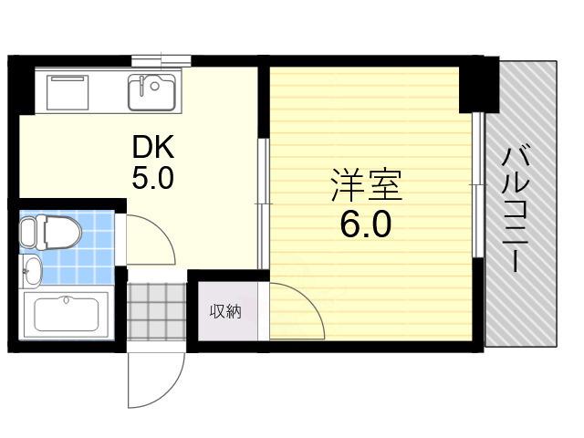 パークハイツ沢(1K/2階)の間取り写真
