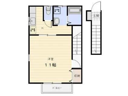 メルシー(1K/2階)の間取り写真