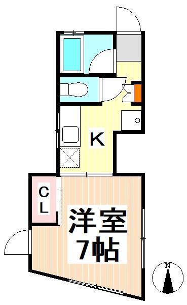 片山ハウス(1K/1階)の間取り写真