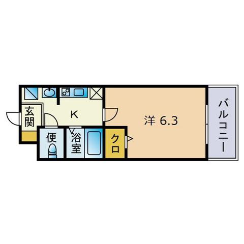 いとLABレジデンスB棟(1K/4階)の間取り写真