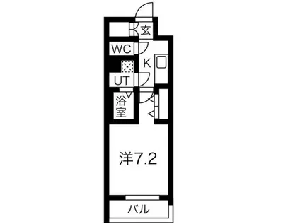 ワールドアイ名古屋城北(1K/2階)の間取り写真