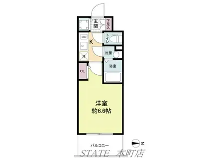 エスリードレジデンス大阪福島イースト(1K/4階)の間取り写真