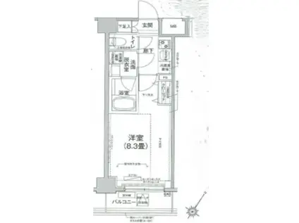 アイル グランデ川崎(1K/5階)の間取り写真