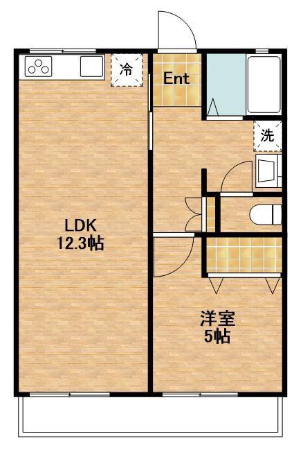 ベルメゾン(1LDK/2階)の間取り写真