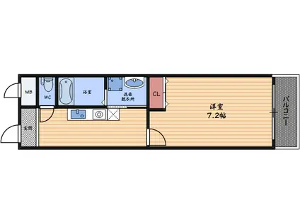 レジデンス鷺洲(1K/5階)の間取り写真