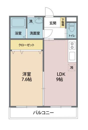 カーサ・ドレッセ(1LDK/3階)の間取り写真