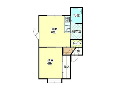 コーポピンネII(1LDK/1階)の間取り写真