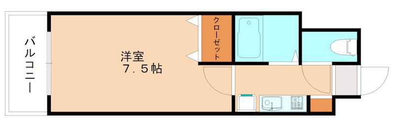 トーケン設計戸畑駅前II(1K/13階)の間取り写真