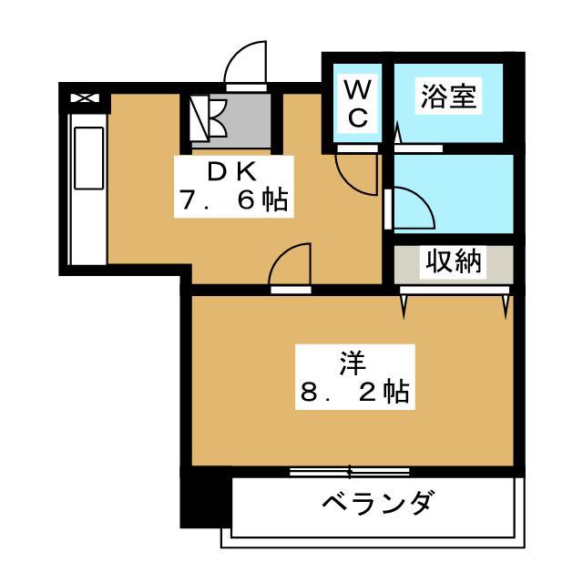 ALTEZZA紺屋町(1DK/4階)の間取り写真