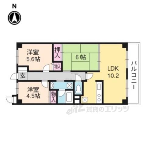 レジデンス碩(3LDK/2階)の間取り写真