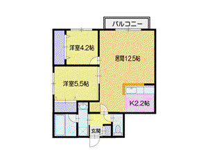 LOTUS イースト(2LDK/2階)の間取り写真