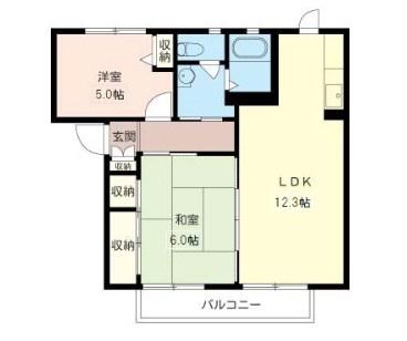 グランシード南町田三番館(2LDK/2階)の間取り写真