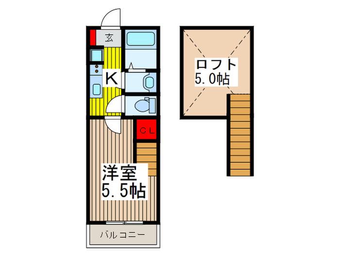 スマートテラスI(1K/1階)の間取り写真